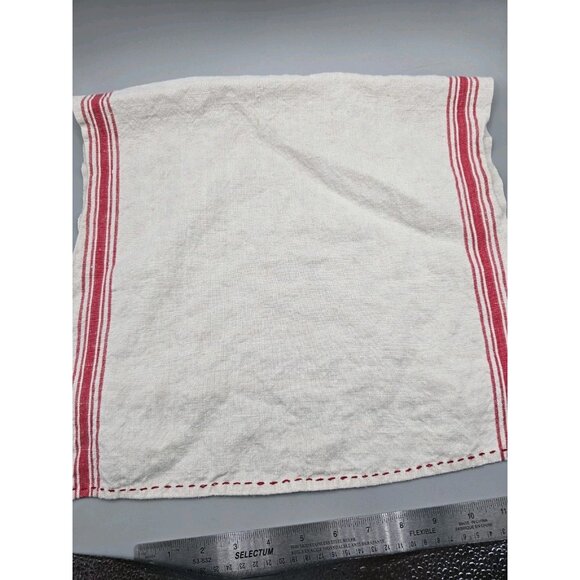 VTG Hand Embroidered Cross Stitch Kitchen Good Luck Linen Dish‎ Towel Black Cat - Picture 3 of 7